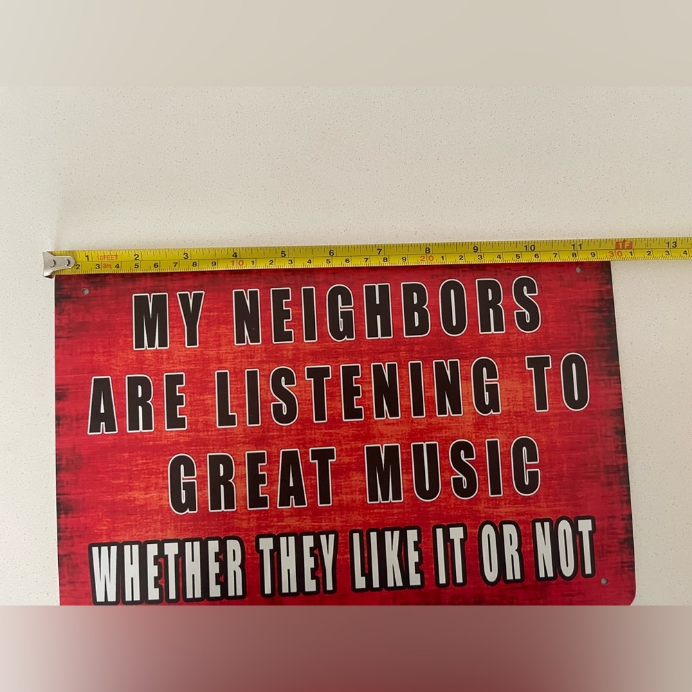 Red Rustic Metal Wall Sign - Picture 3 of 4